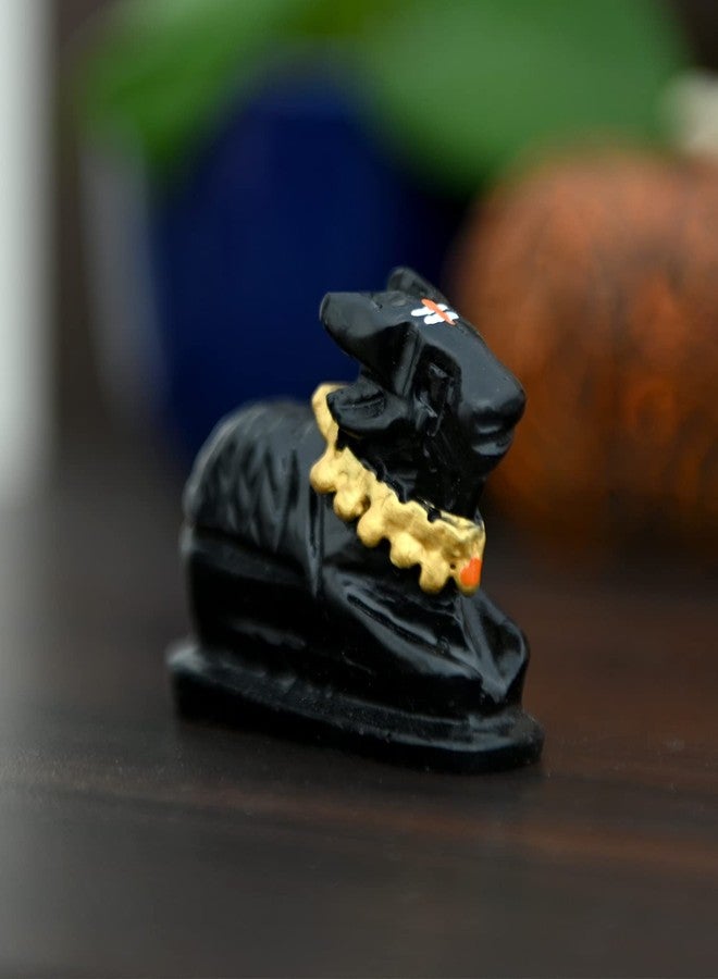 TEJ GIFTS Nandi Idol, Handcrafted Matt Finish Shiva's Cow Statue for Temple Puja/Home, Nandi Pindi Showpiece, Ideal Gift Item for Housewarming Black Color Nandi (Medium Nandi) - Image 4